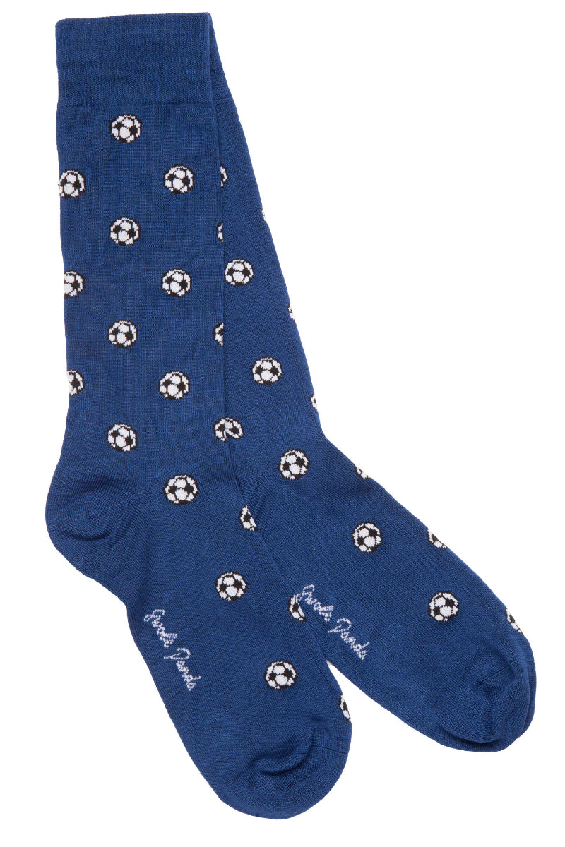 Blue Football Bamboo Socks