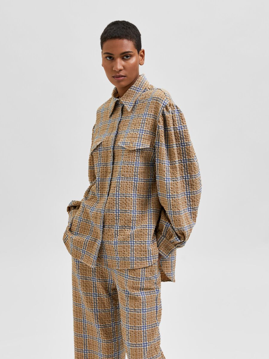 Long Checked Shirt - Nomad/Blue