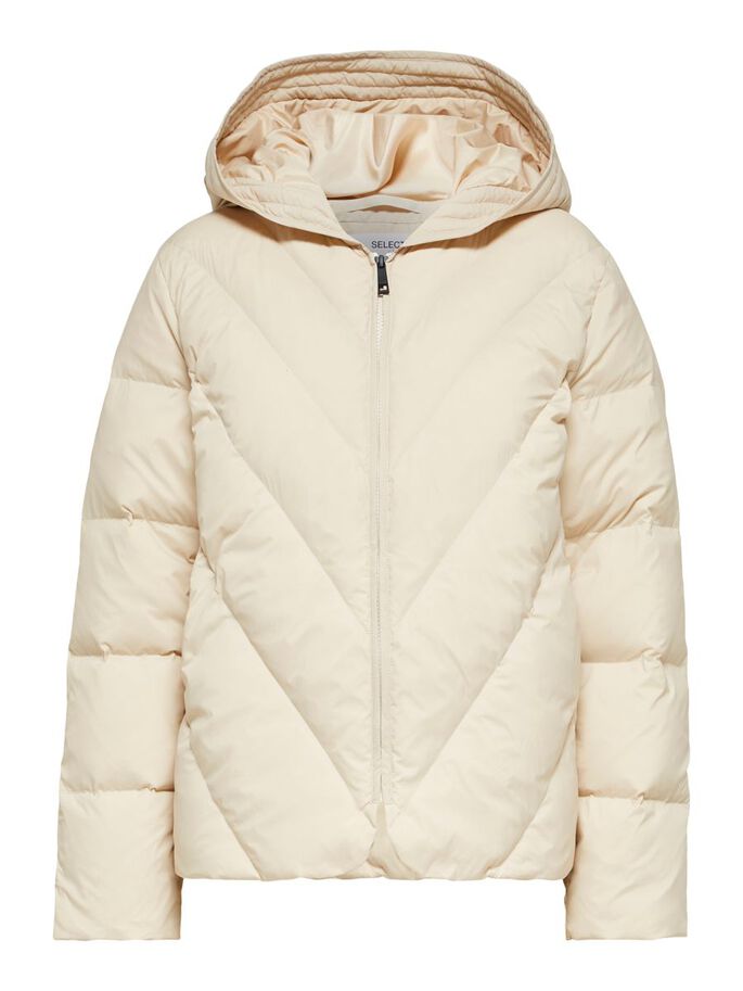 QUILTED PUFFER JACKET - Sandshell