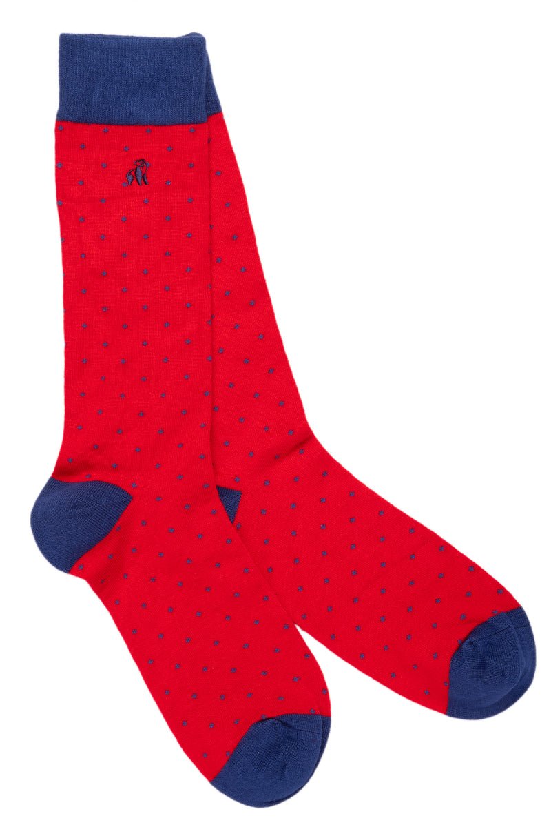 Spotted Red Bamboo Socks