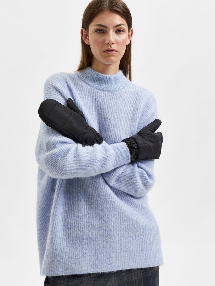 QUILTED MITTENS - Black