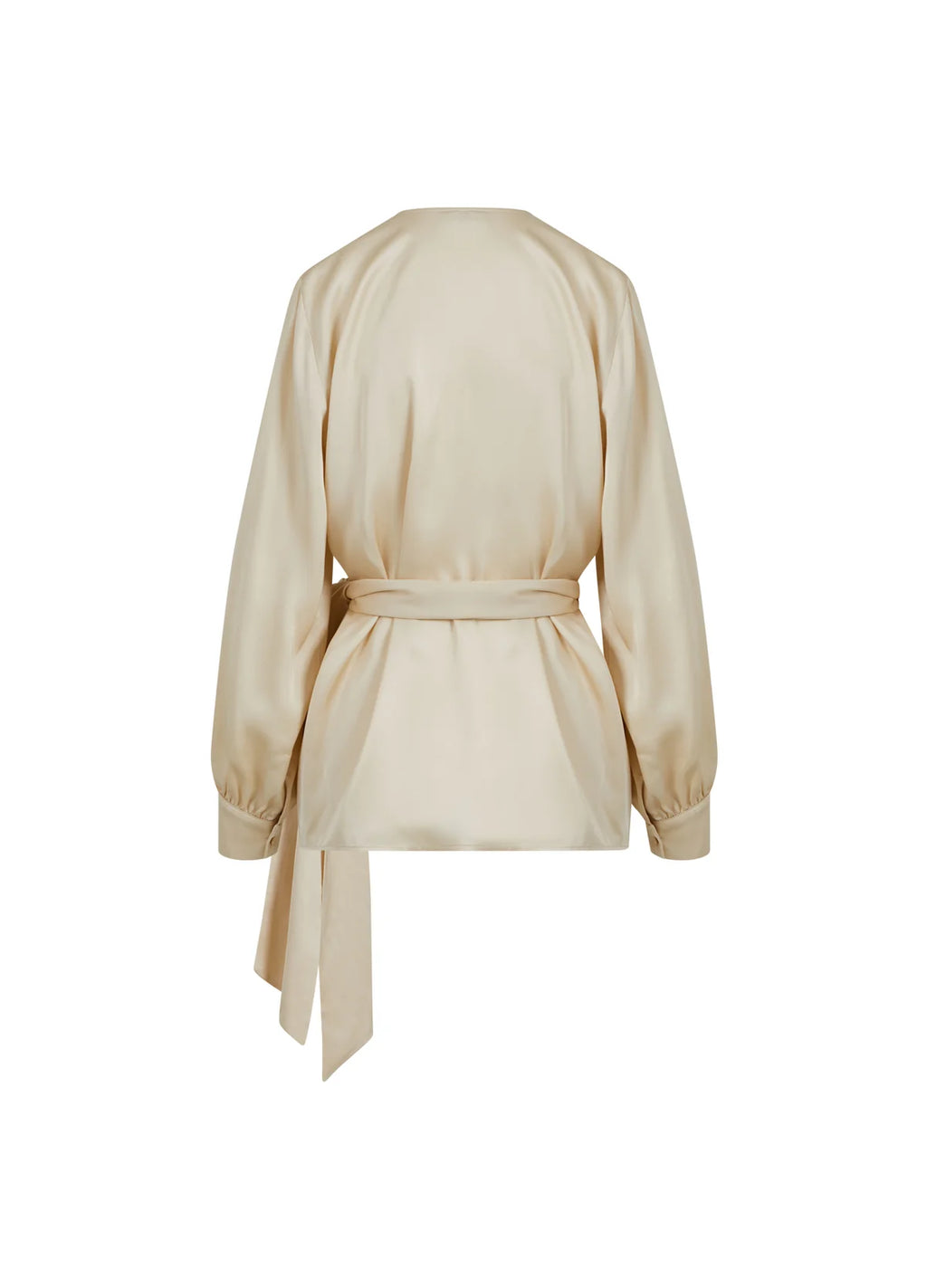 CC BLOUSE WITH WRAP EFFECT - CREME
