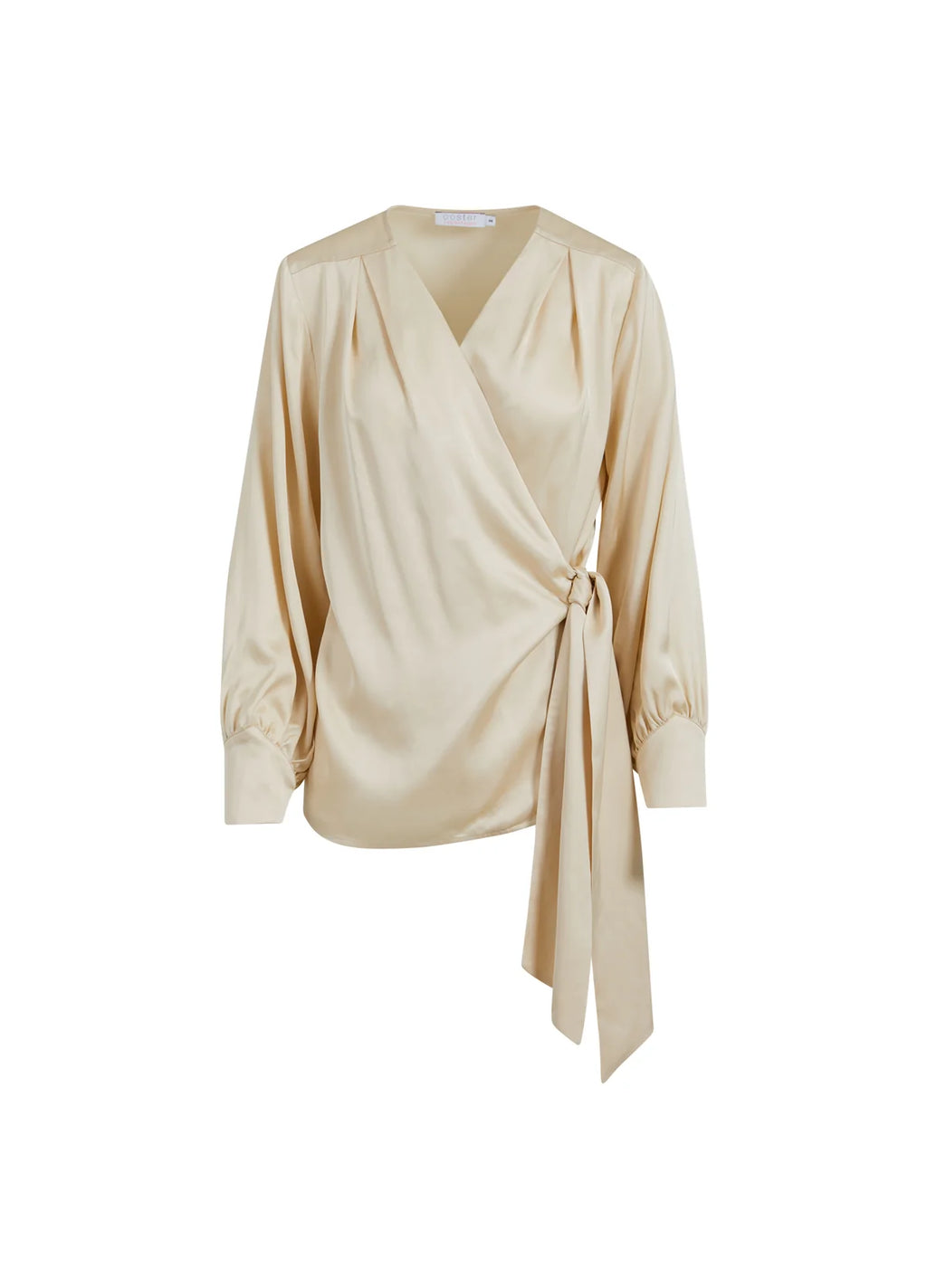 CC BLOUSE WITH WRAP EFFECT - CREME