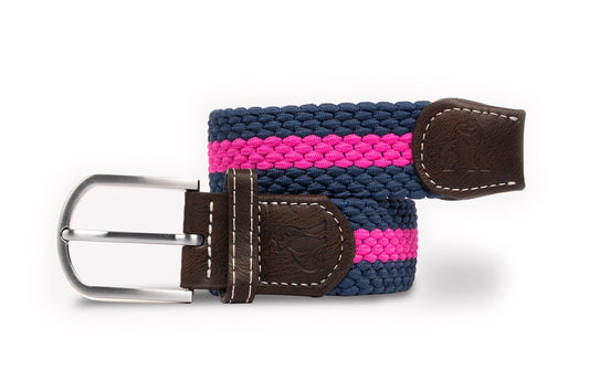 Recycled Woven Belt - rich pink stripe