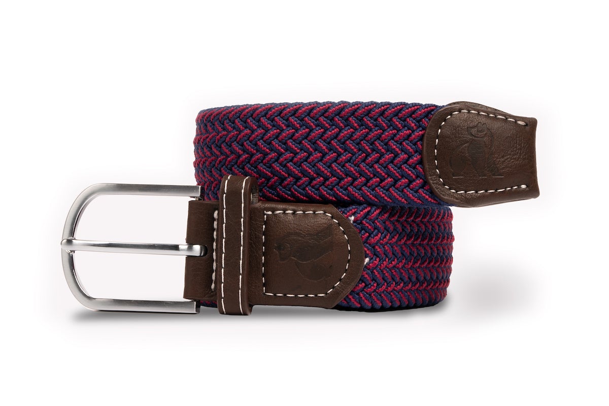 Recycled Woven Belt - Blue/Red Zigzag