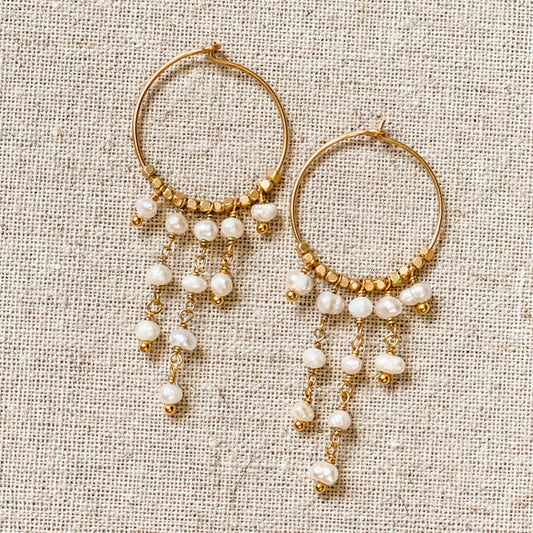 Gold Plated Pearl Drop Earrings