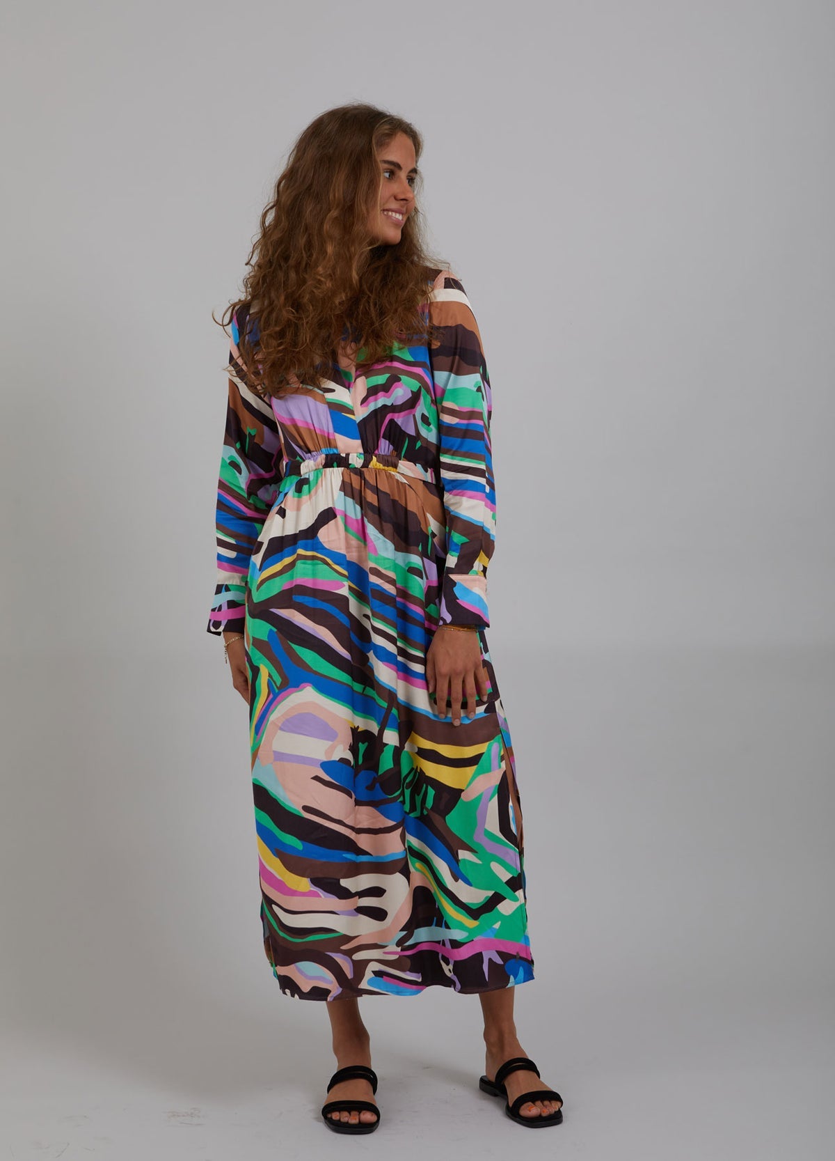 Dress In Multicolour Zebra Print