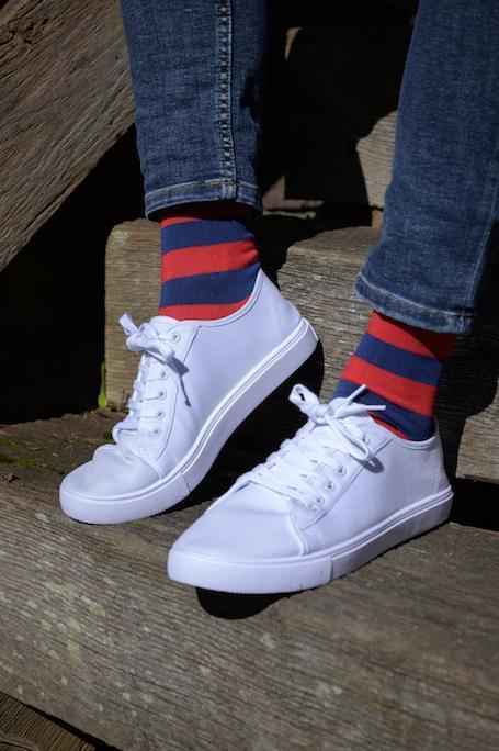 Classic Red Striped Bamboo Socks