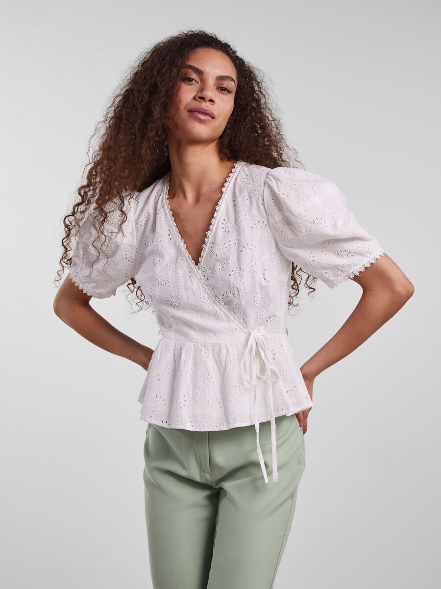 YASZEPLA WRAP BLOUSE - White