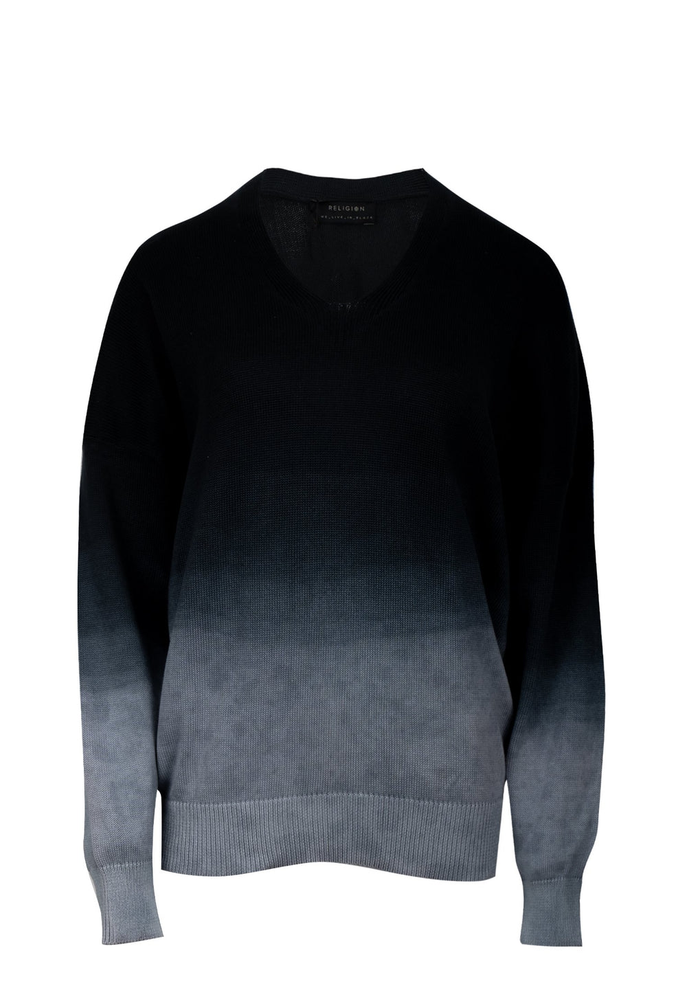 Black & Grey Dip Dye Coral Jumper