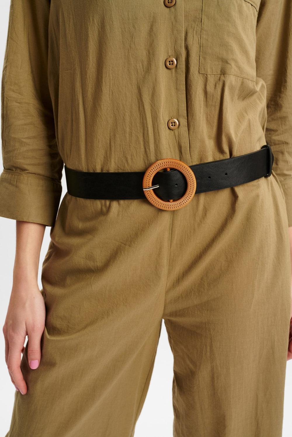 NUAUGUSTINA BELT  - Caviar