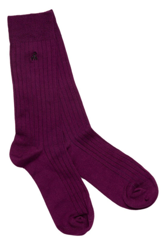 DEEP PURPLE Ribbed Bamboo Socks