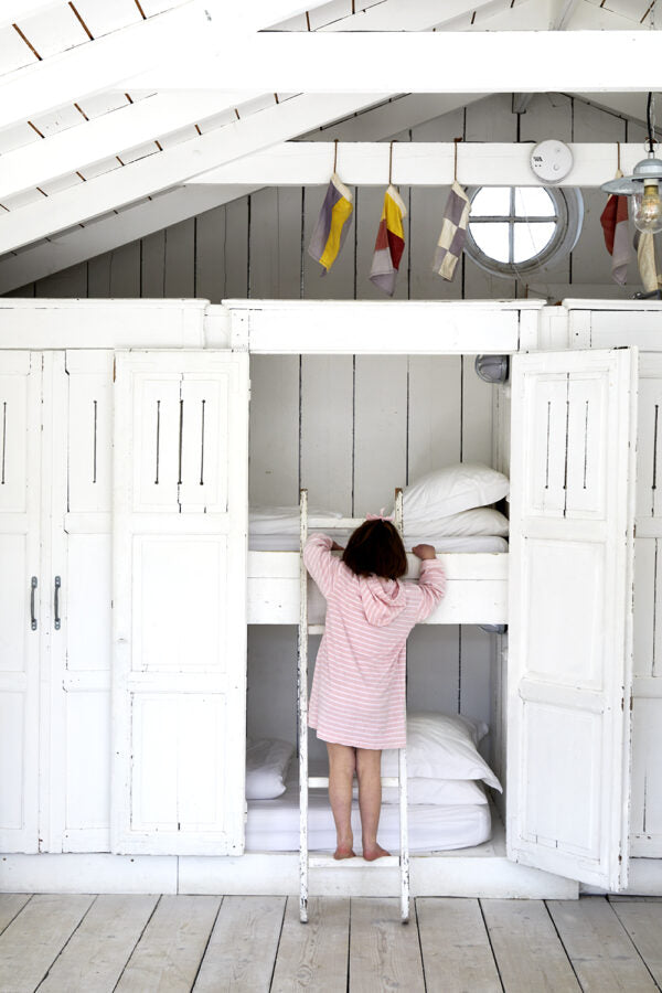 Children's Hooded Towel Robe - Rose/White
