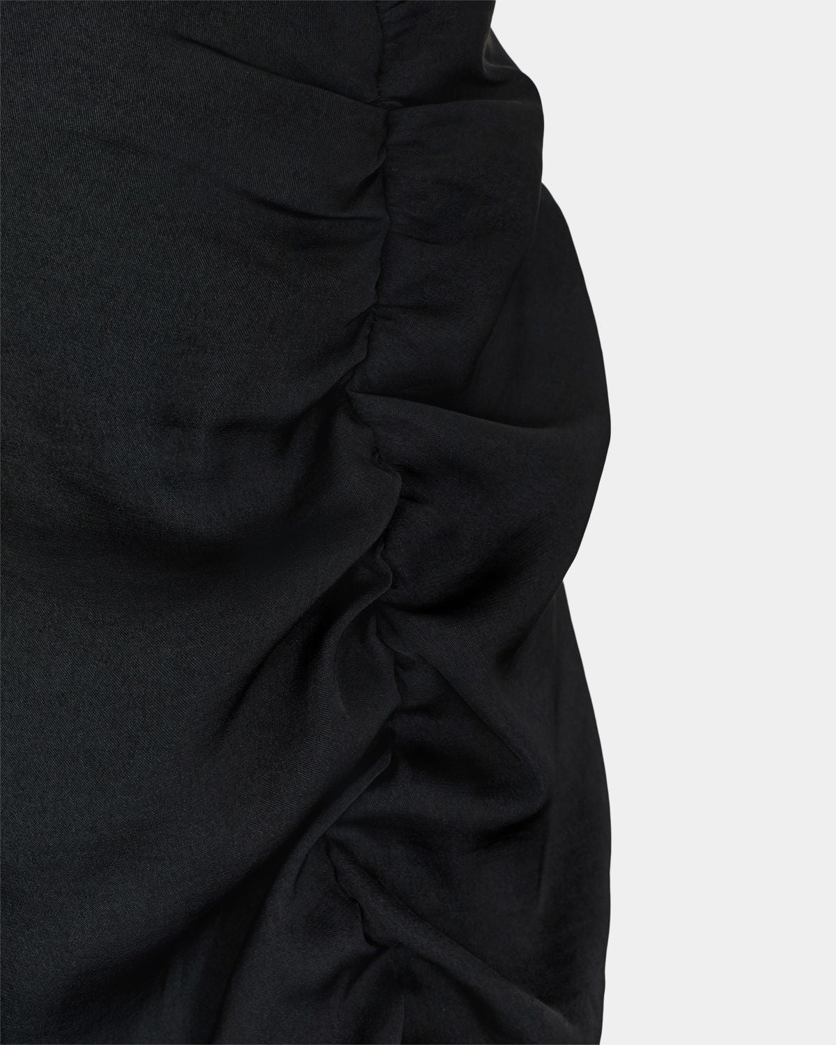 Classic Black Skirt with Rouched Side