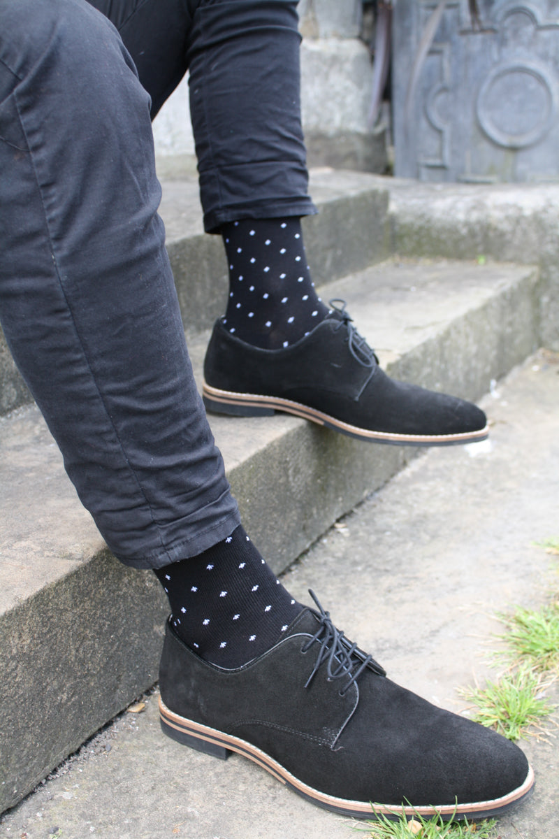 spotted black bamboo socks