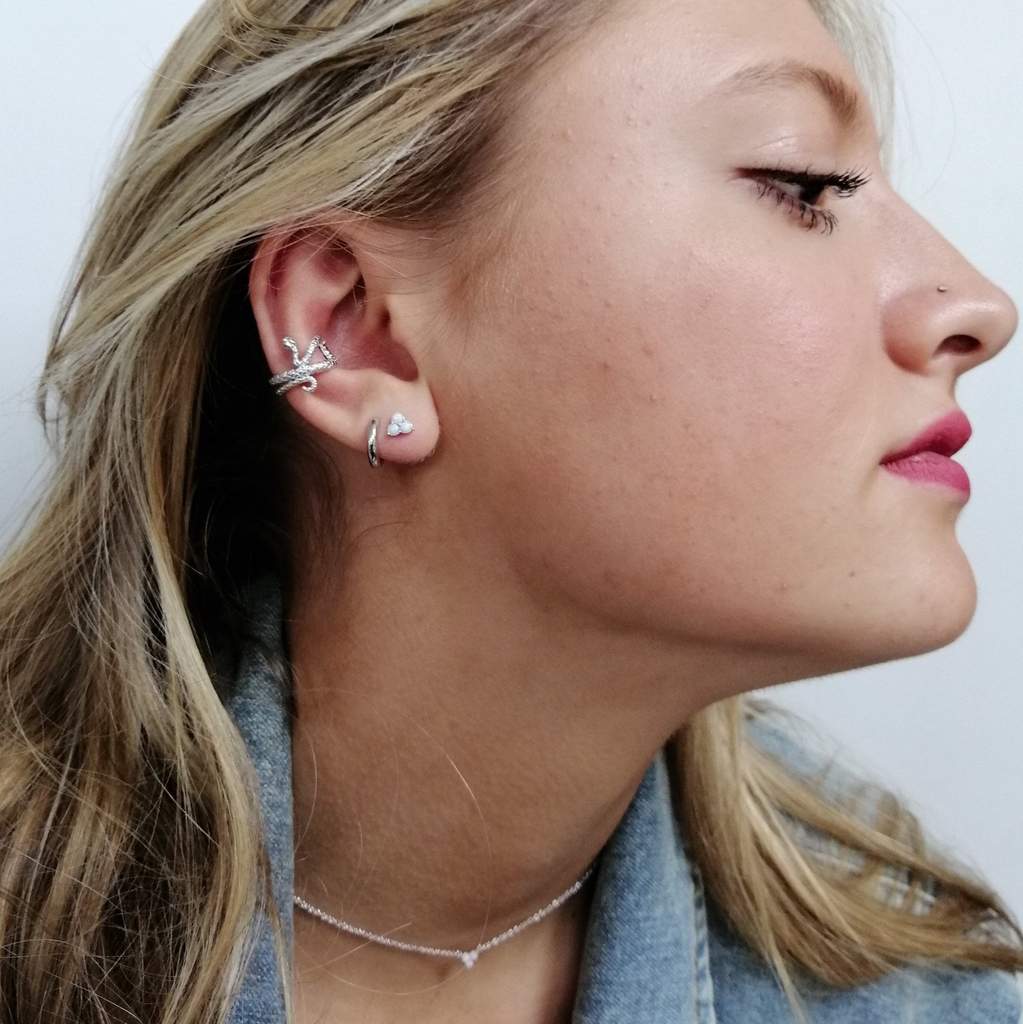 Snake Single Ear Cuff - Silver