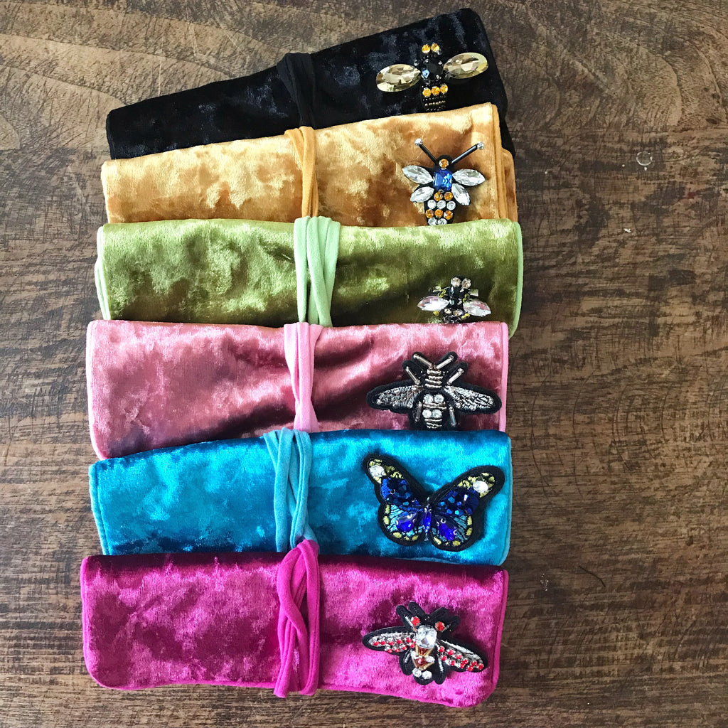 Crushed velvet jewellery wrap