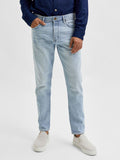 SLIM TAPERED FIT JEANS - Light Blue Denim