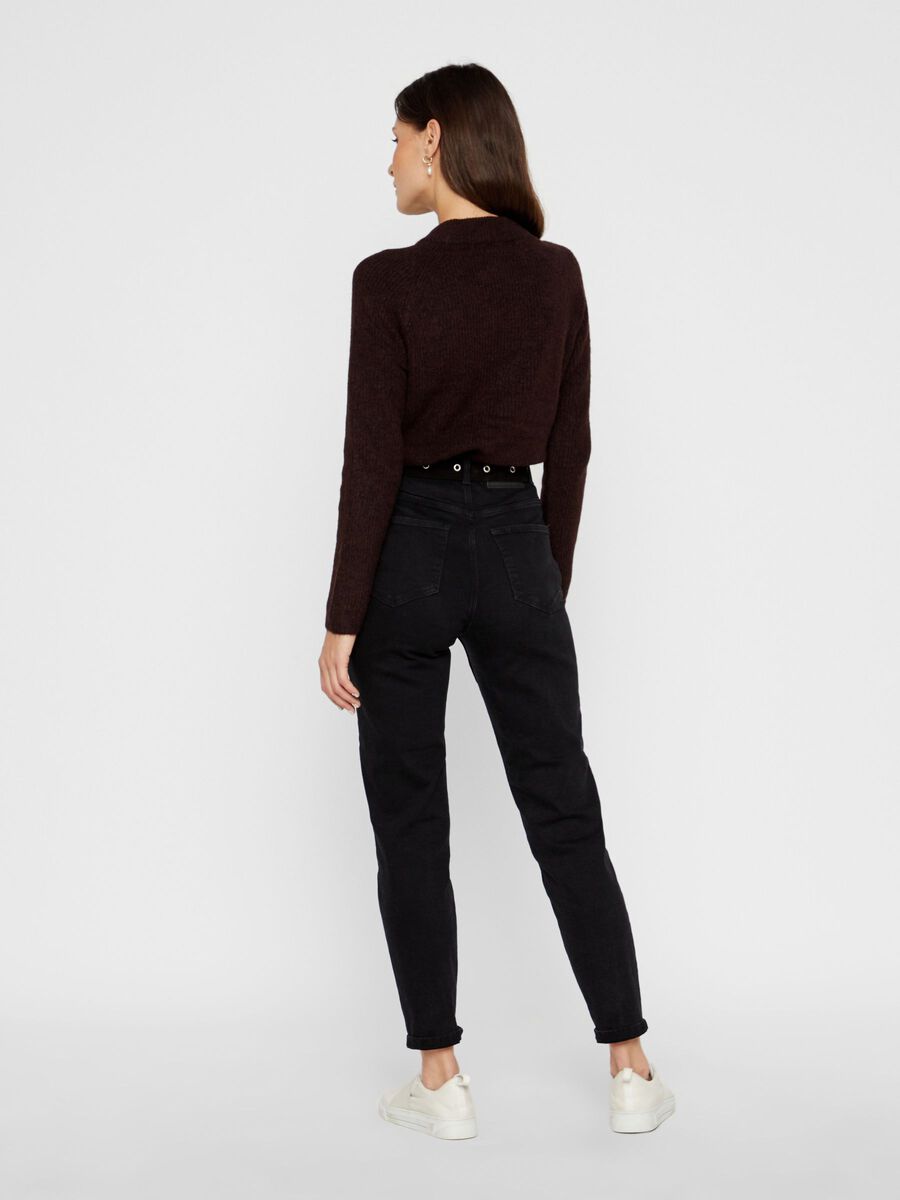 Black Stretchy High Waist Mom Jeans
