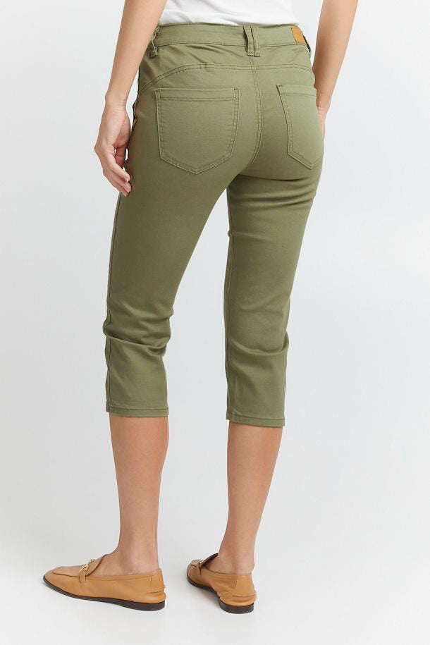 Casual Oil Green Pants