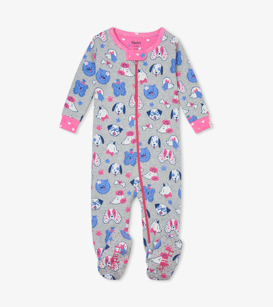 Playful Pups Organic Cotton Footed Baby Coverall