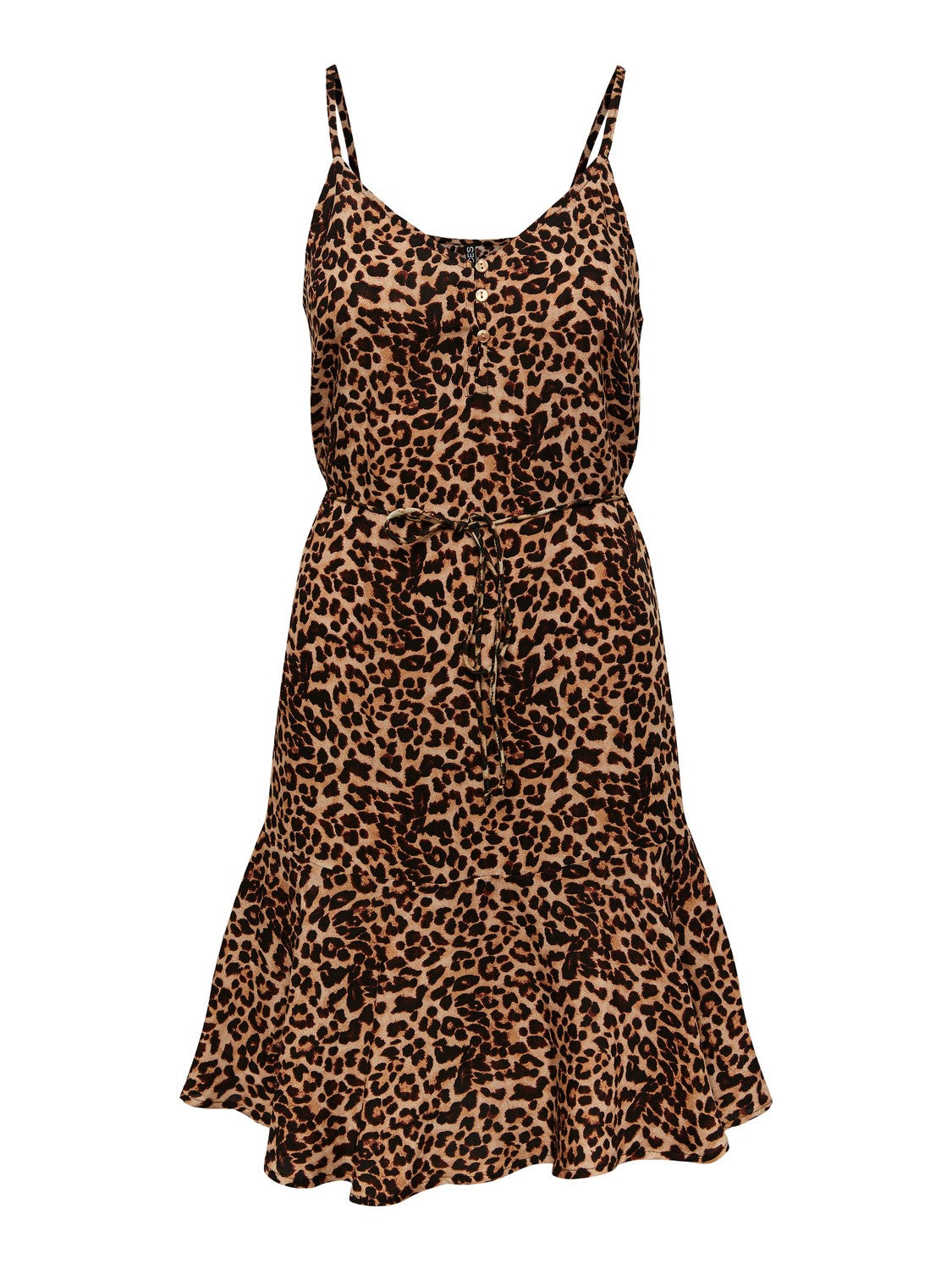 PcNya Slip Button Dress - Black / Leopard