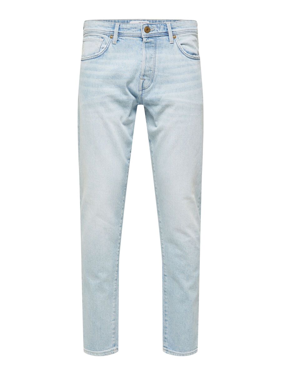 SLIM TAPERED FIT JEANS - Light Blue Denim
