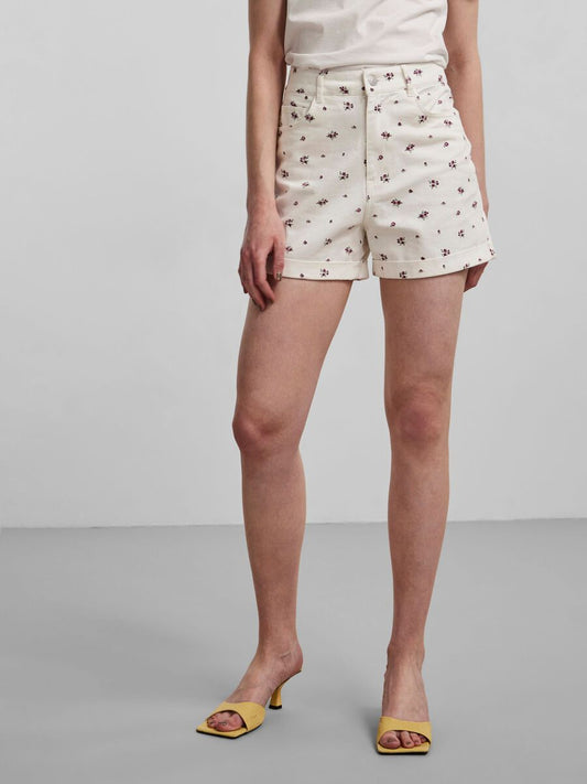 PCELLI HW SHORTS  - White Floral