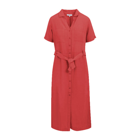 Linen Safari Dress - Red