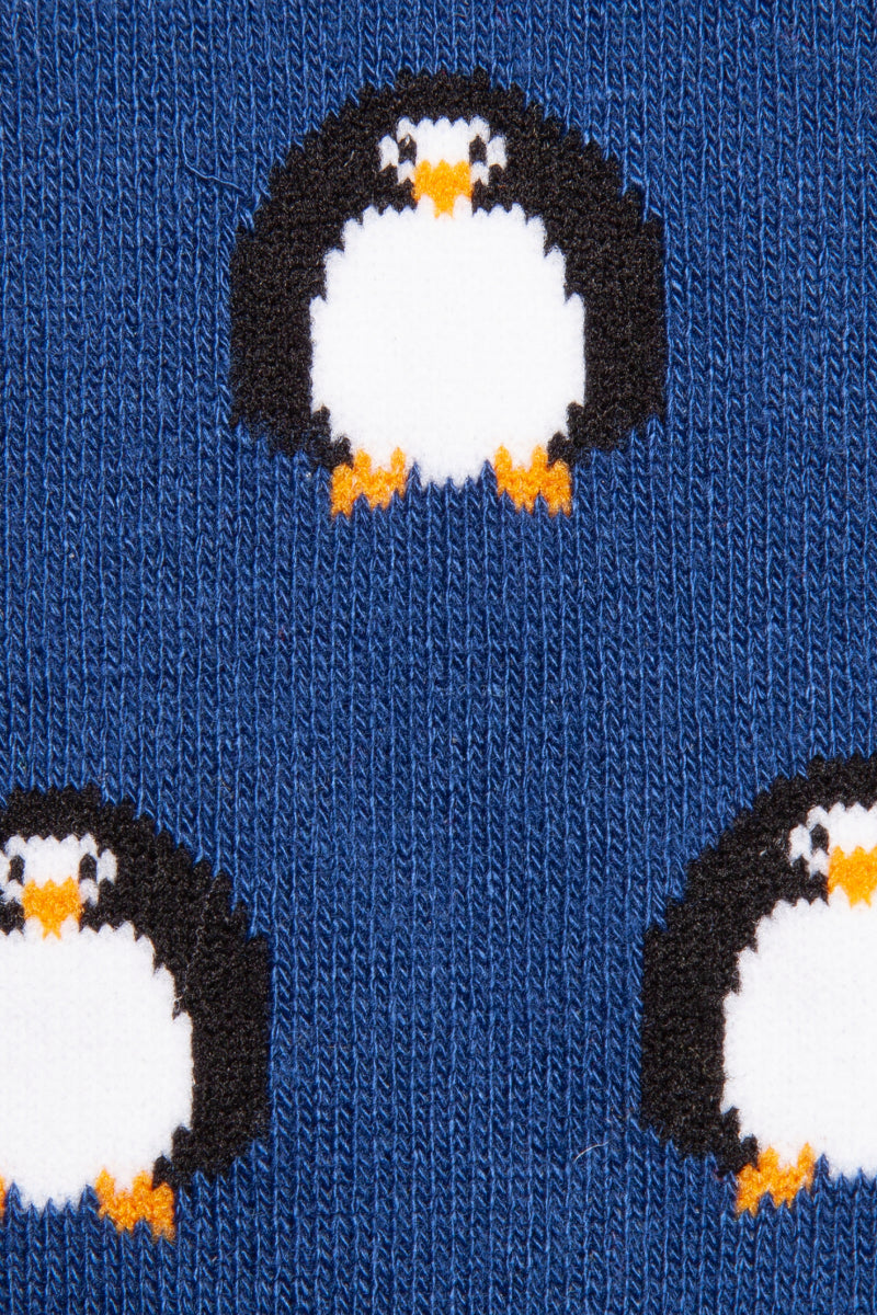 Navy Penguin Penguin Bamboo Socks