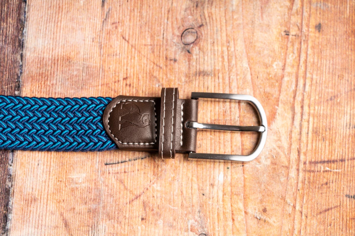 Recycled woven belt - royal blue/ fine weave