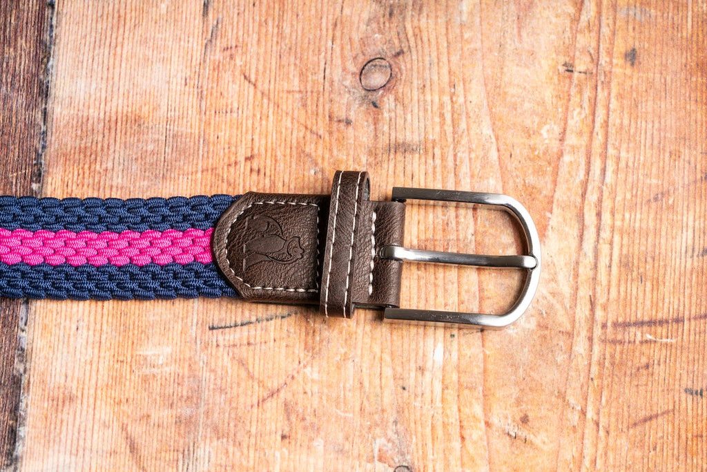 Recycled Woven Belt - Rich Pink Stripe