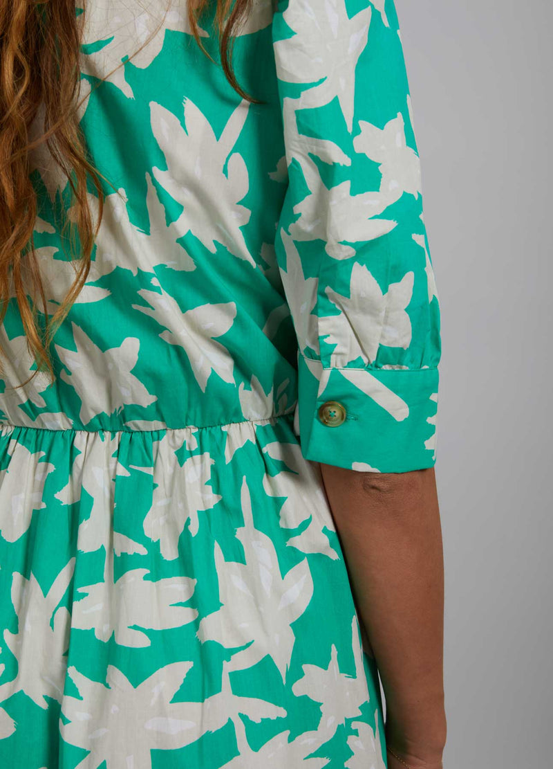 Wrap Dress with Wide Cuff - Wild Flower Print