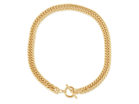 Molly curb chain statement bar necklace - gold or silver