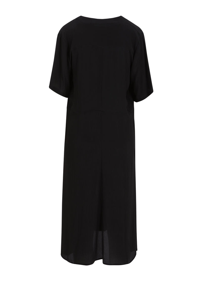 Dress with gatherings - black