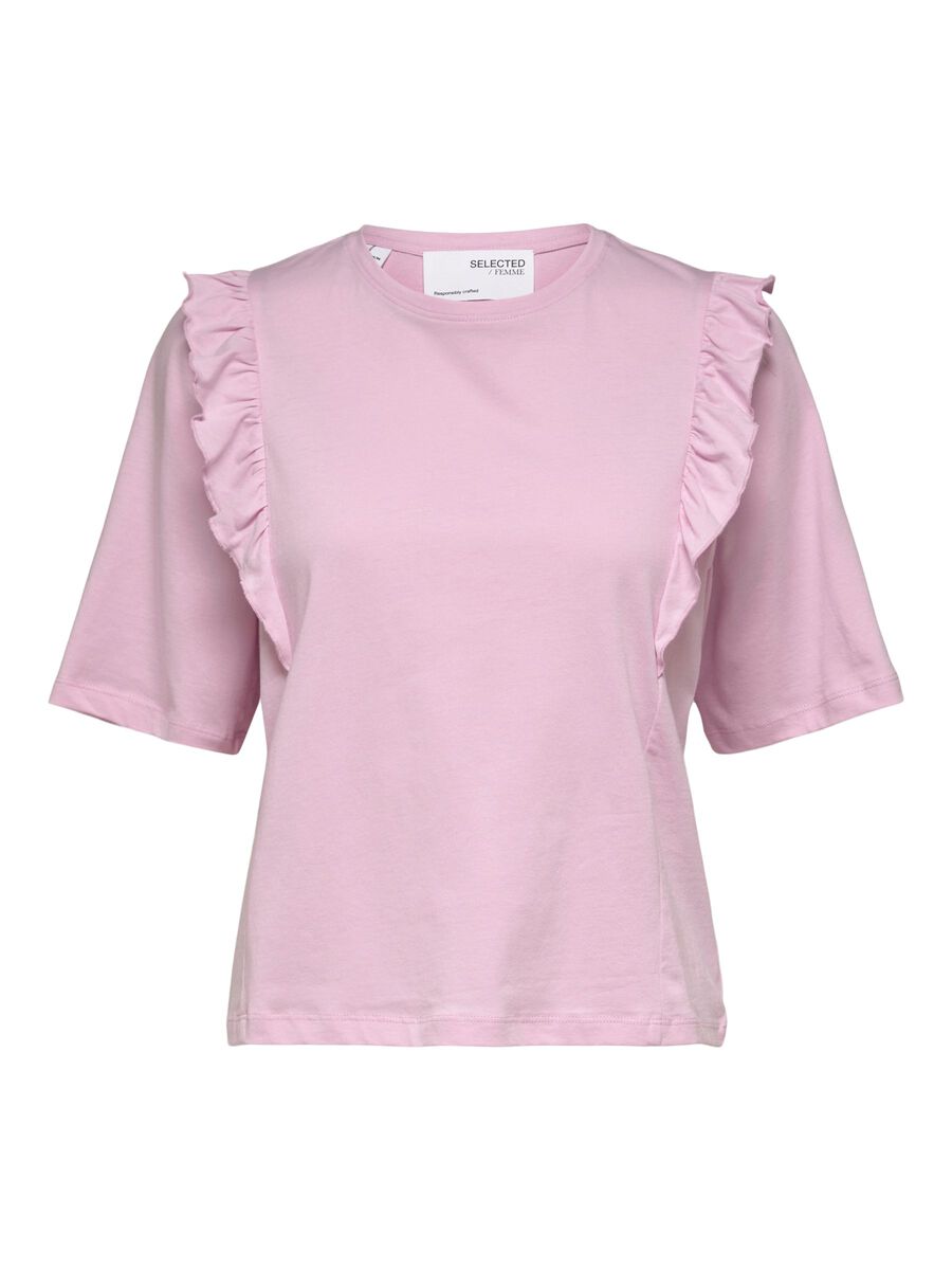 RUFFLED SS T-SHIRT - Pink