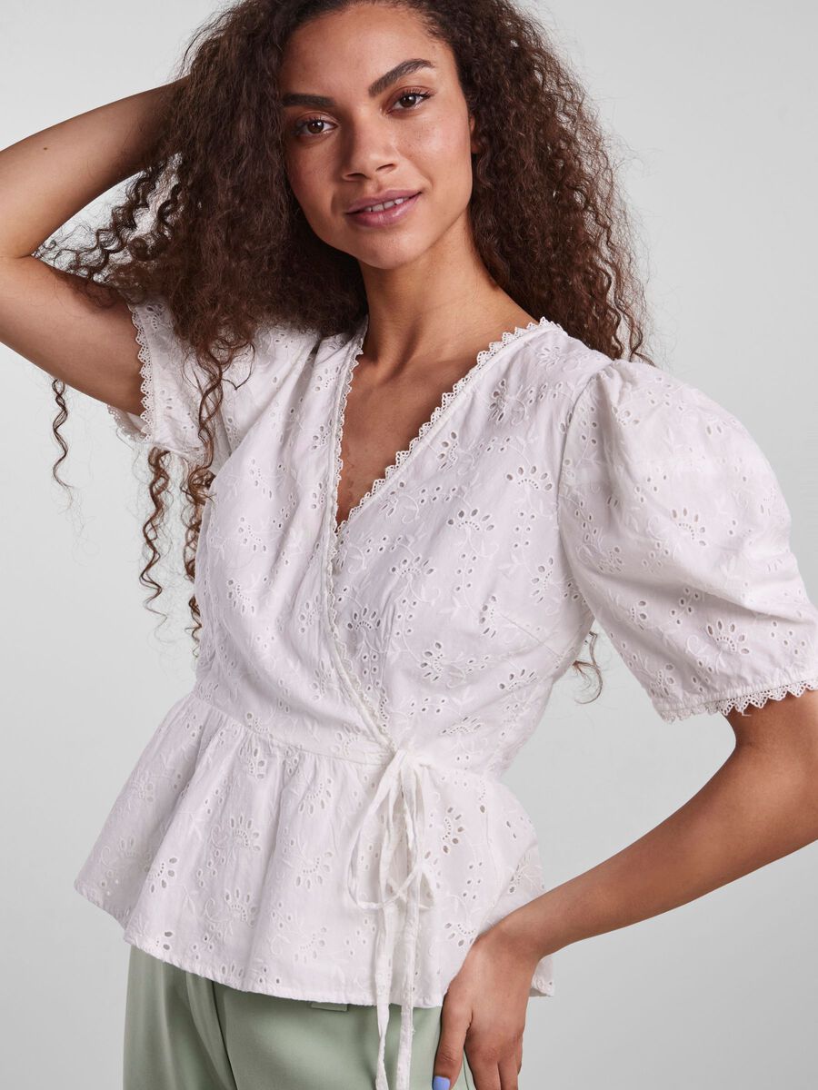 YASZEPLA WRAP BLOUSE - White