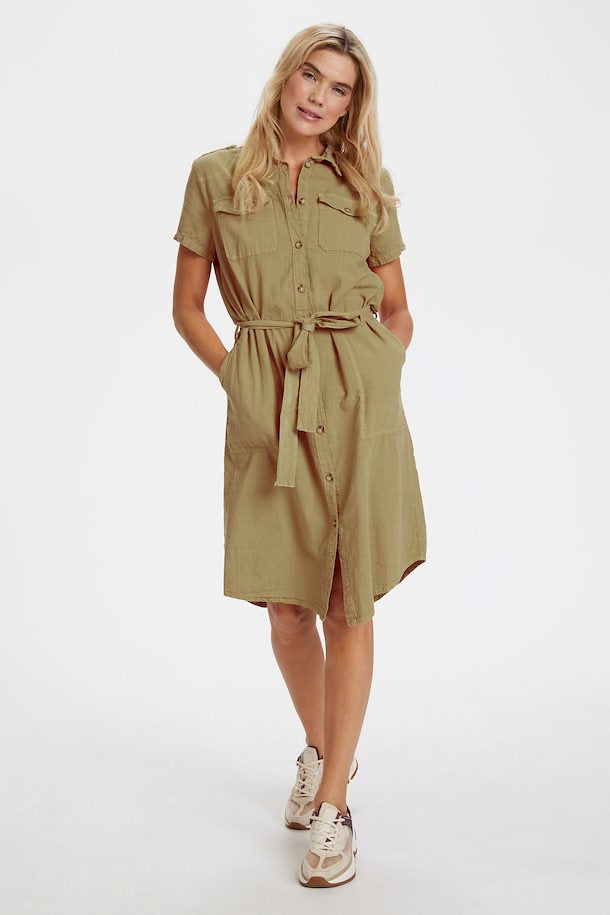 Linen Khaki Dress