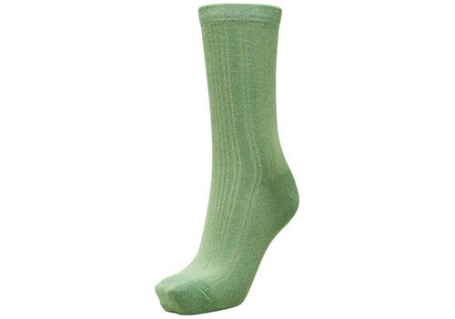 Glitter Ribbed Socks - Greenery