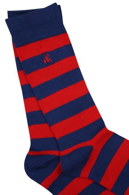 Classic Red Striped Bamboo Socks