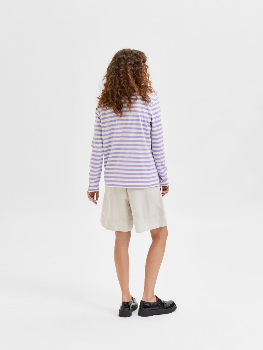 STRIPE LS TEE - Violet