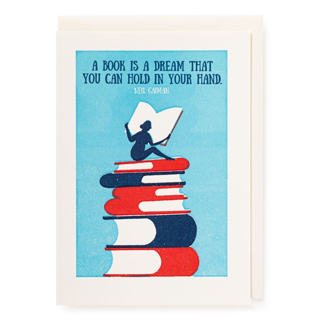 'A book is a dream' card