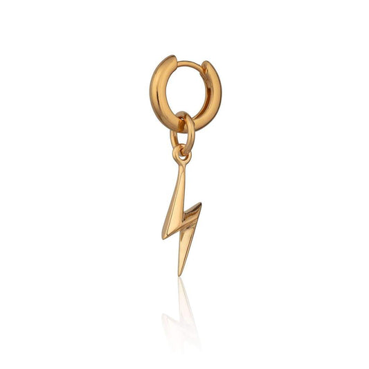 lightning bolt huge hoop earring (single earring) - gold