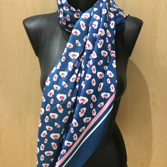 Pieces Blue/Pink Patterned Square Scarf