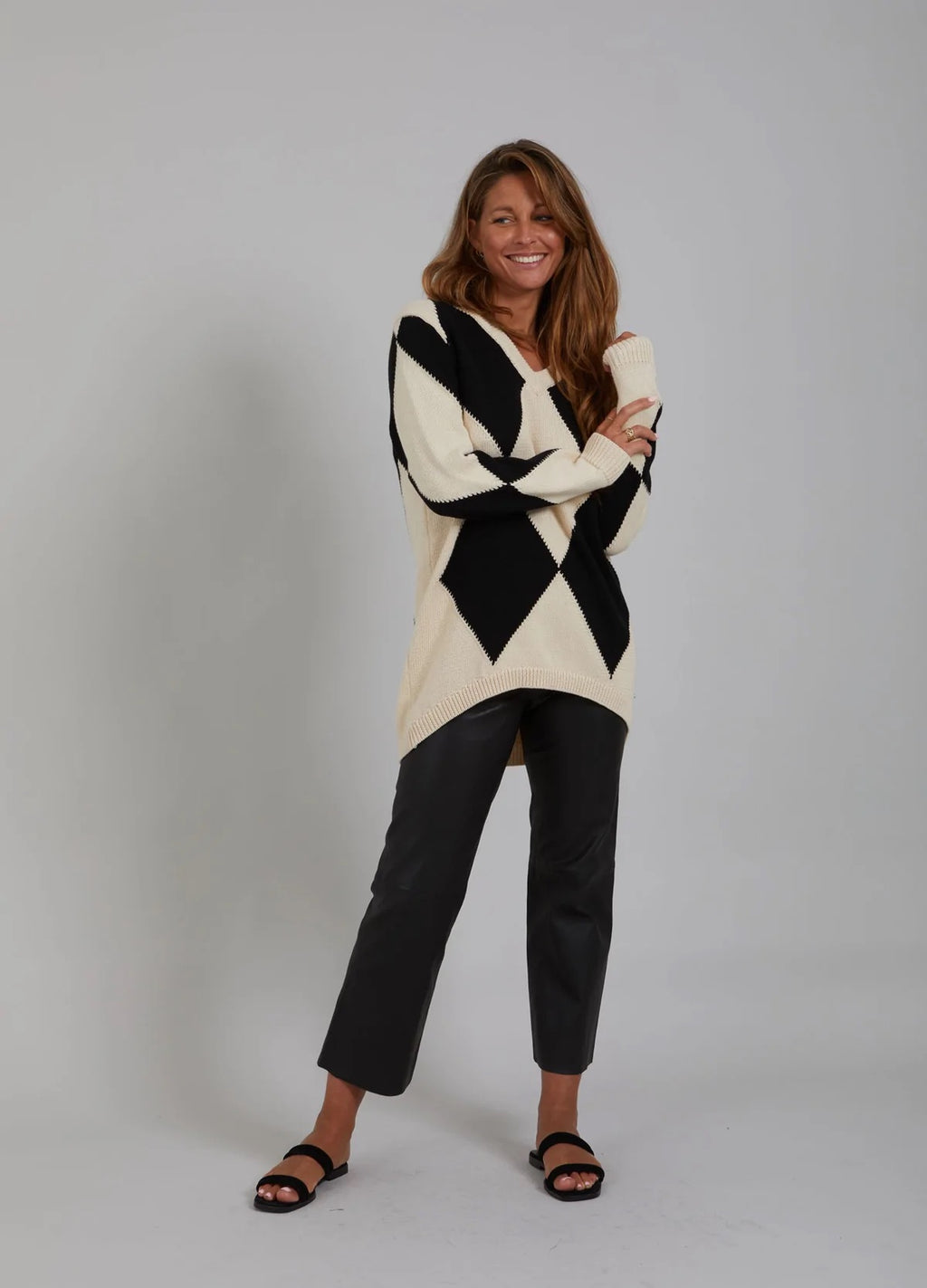 Seawool Knit With Argyle Pattern