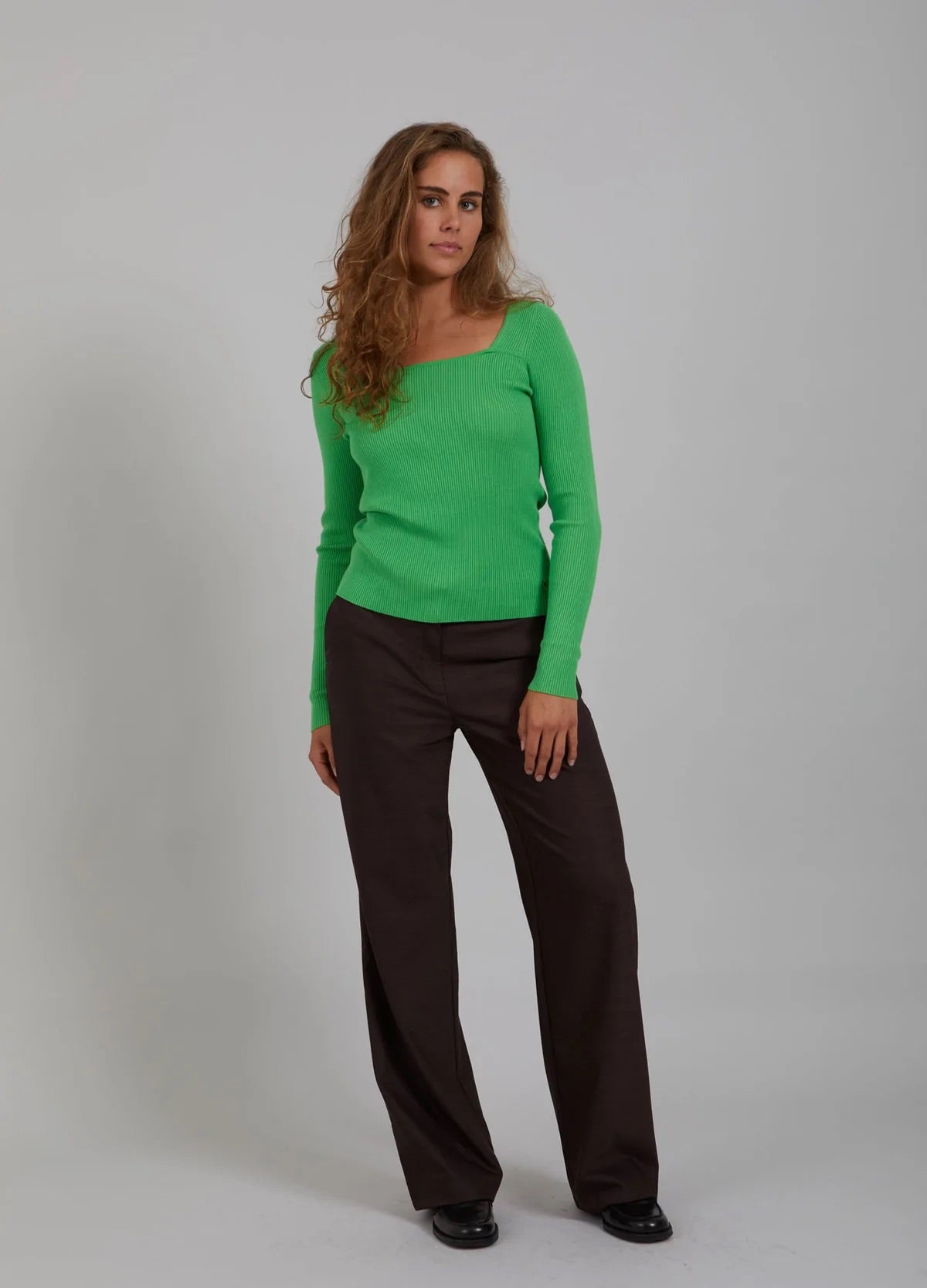 Knit With Squared Neck - High Green