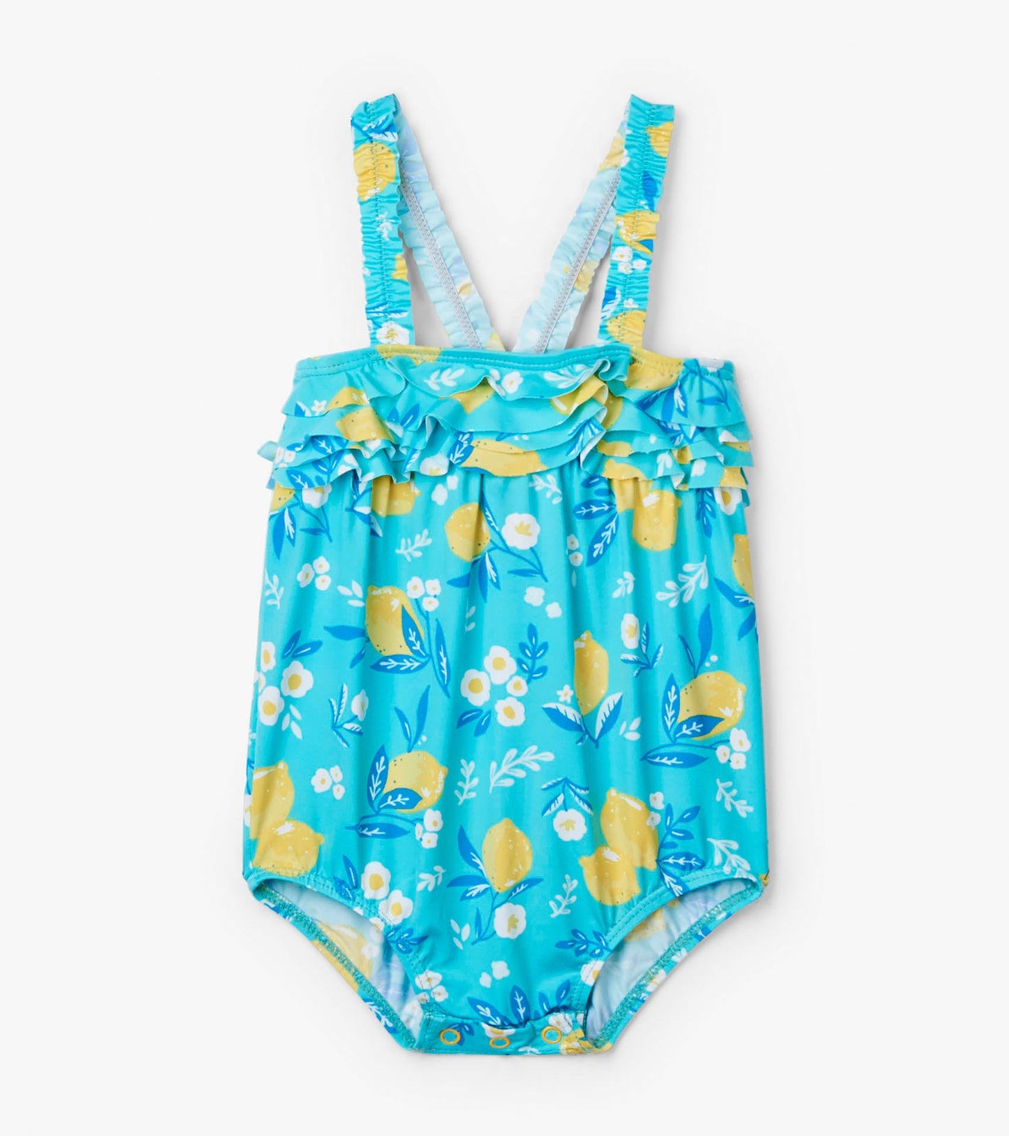 cute lemons baby ruffle swim suit