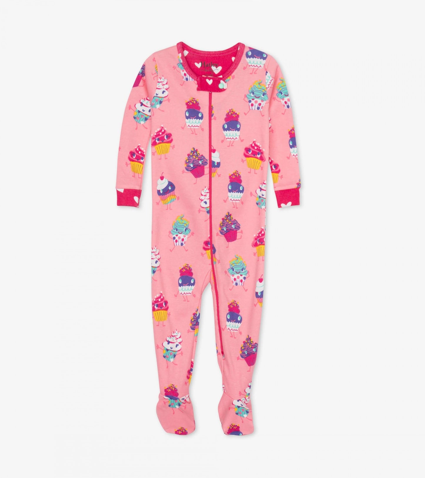 dancing cupcakes organic cotton footed coverall