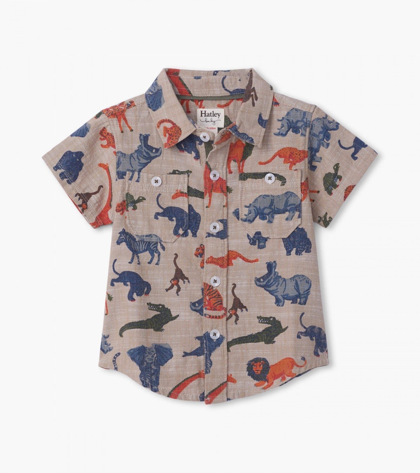 jungle safari baby button down shirt