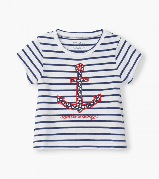 nautical stripe baby tee